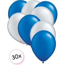Ballonnen Blauw & Zilver 30 stuks 27 cm